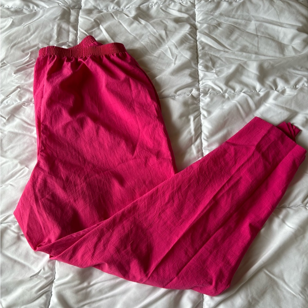SOLD ‼️ Vibrant Pink Joggers with Elastic Waistband and Tapered Cuffs